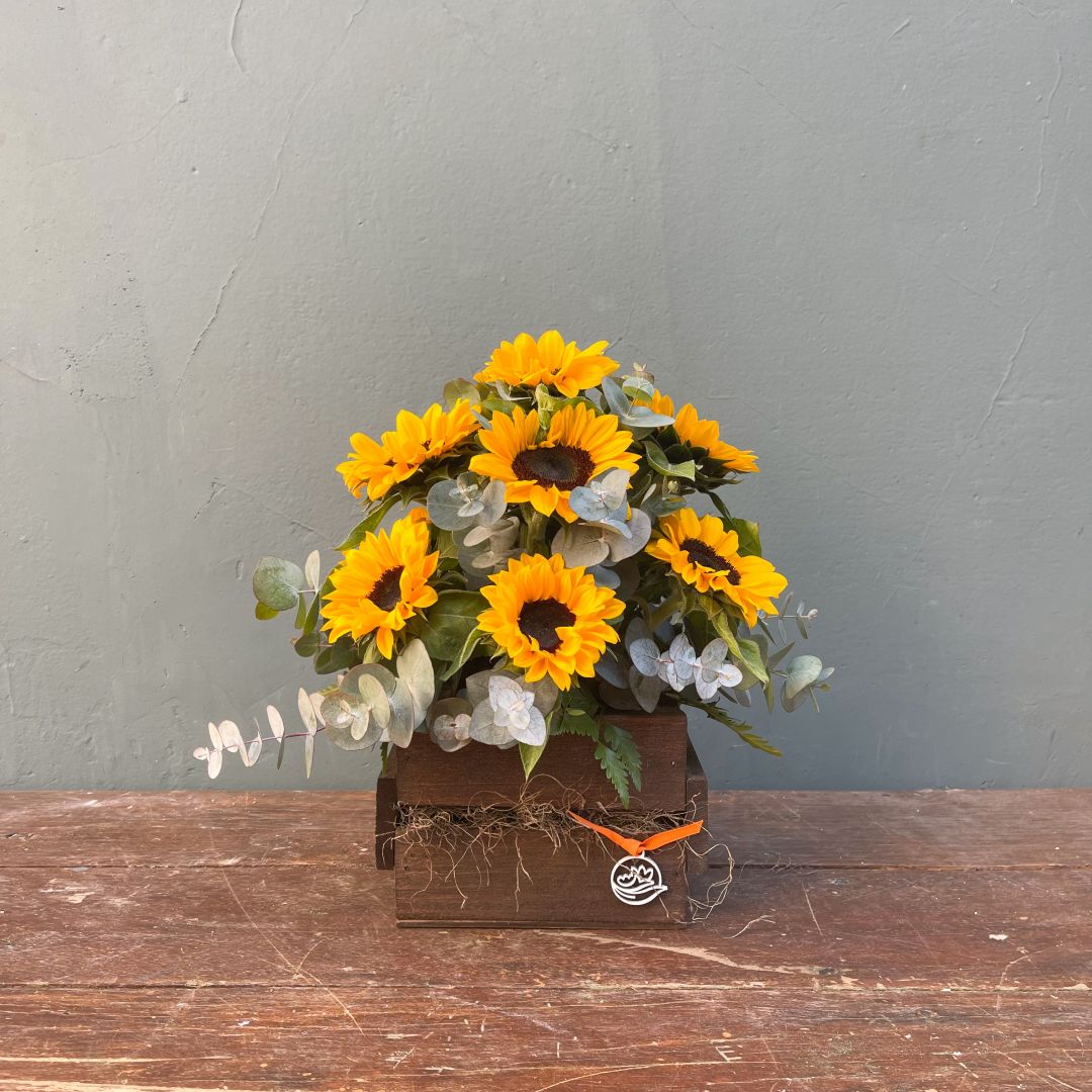 CAJA CON GIRASOLES